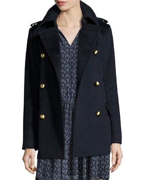 michael kors wool blend milatary style coat|Michael Kors wool coats women's.